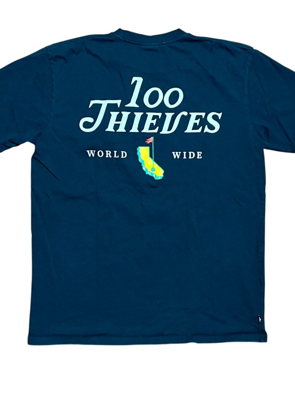 100 Thieves Country Club Worldwide California Golf Black T-Shirt, Men's XL